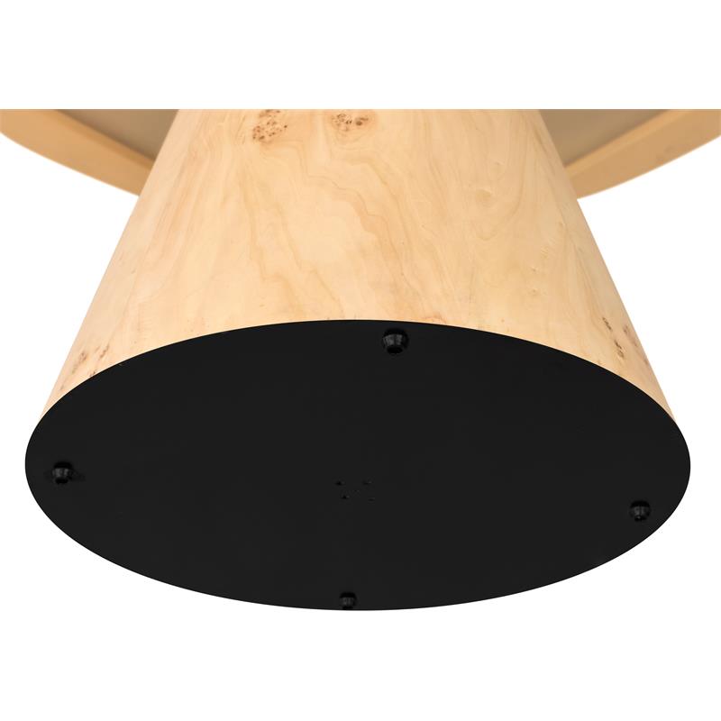 Maklaine Mid-Century Modern Solid Ash Burl Wood Dining Table