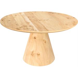 Maklaine Mid-Century Modern Solid Ash Burl Wood Dining Table
