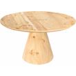 Maklaine Mid-Century Modern Solid Ash Burl Wood Dining Table