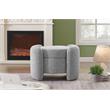 Maklaine Modern / Contemporary Rich Grey Boucle Fabric Ottoman