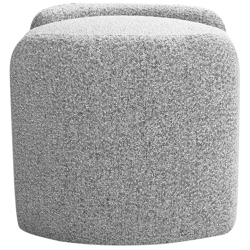 Maklaine Modern / Contemporary Rich Grey Boucle Fabric Ottoman