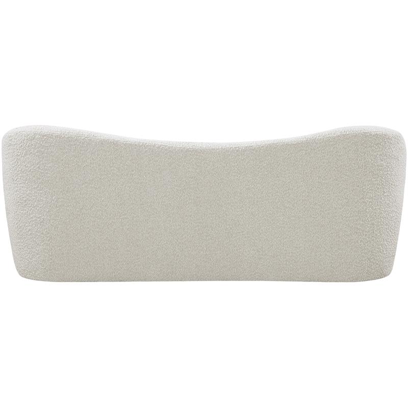 Maklaine Modern / Contemporary Rich Cream Boucle Fabric Bench