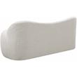 Maklaine Modern / Contemporary Rich Cream Boucle Fabric Bench