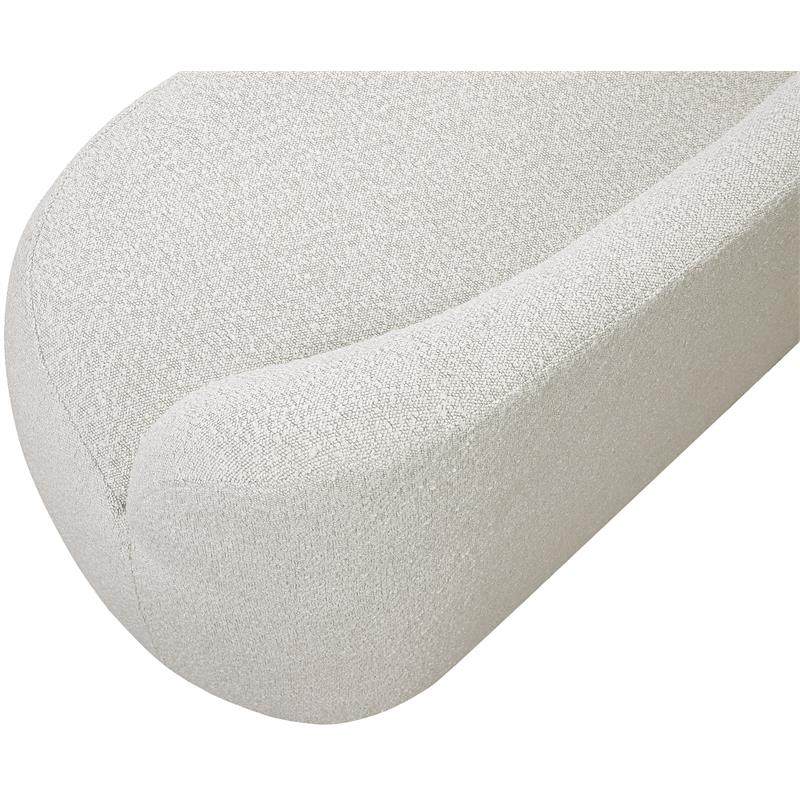 Maklaine Modern / Contemporary Rich Cream Boucle Fabric Bench