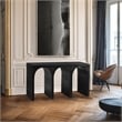 Maklaine Mid-Century Modern Solid Black Oak Finish Console Table