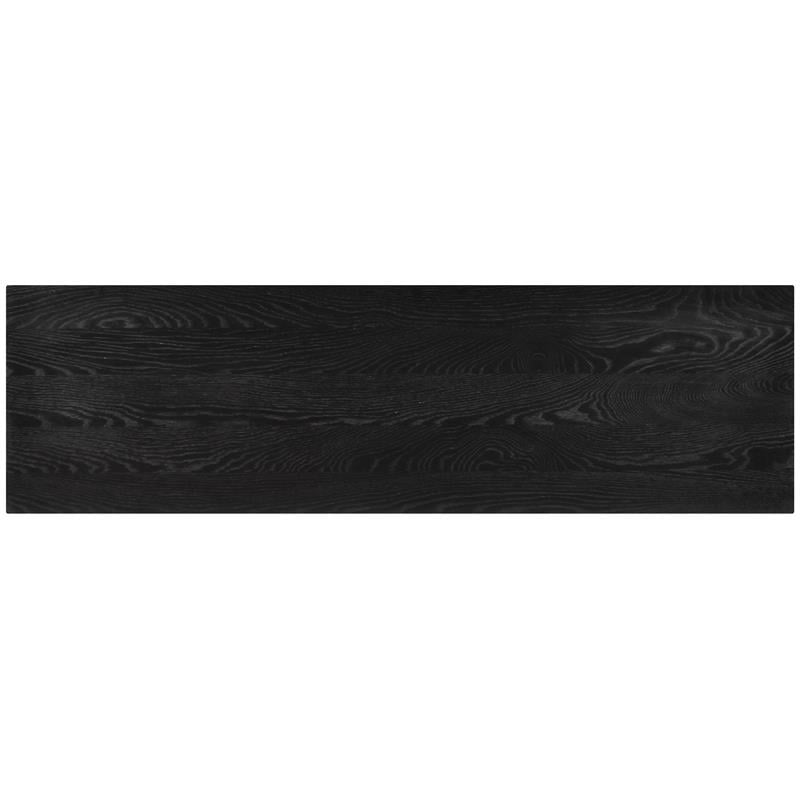 Maklaine Mid-Century Modern Solid Black Oak Finish Console Table