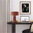Maklaine Transitional Fabric Raffia Brick Red Finish Table Lamp
