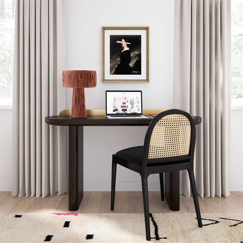 Maklaine Transitional Fabric Raffia Brick Red Finish Table Lamp