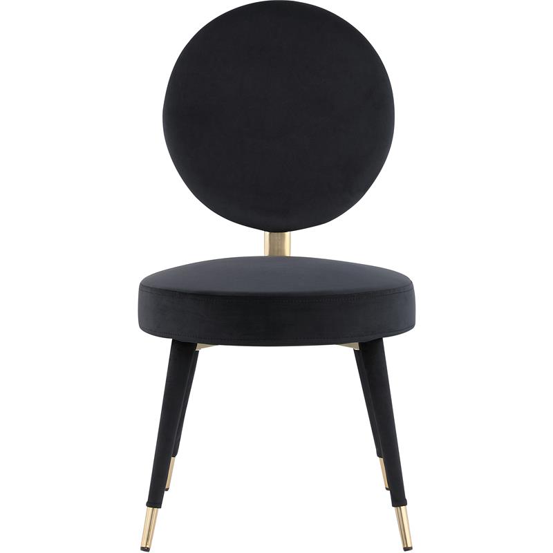 Maklaine Modern / Contemporary Black Finish Velvet Dining Chair