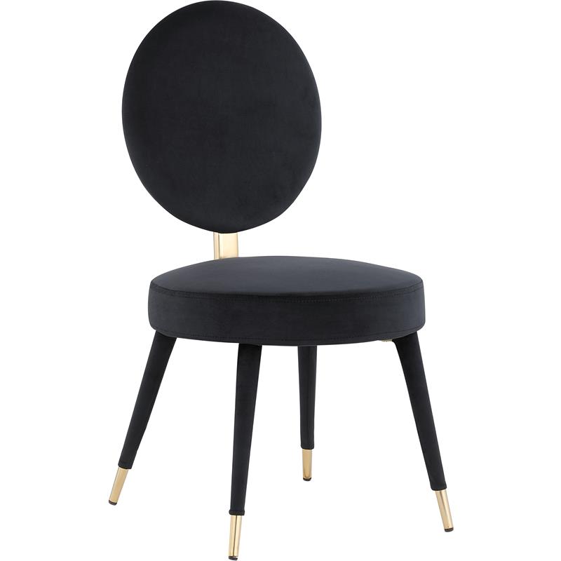 Maklaine Modern / Contemporary Black Finish Velvet Dining Chair