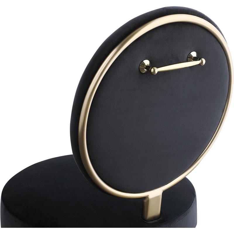 Maklaine Modern / Contemporary Black Finish Velvet Dining Chair