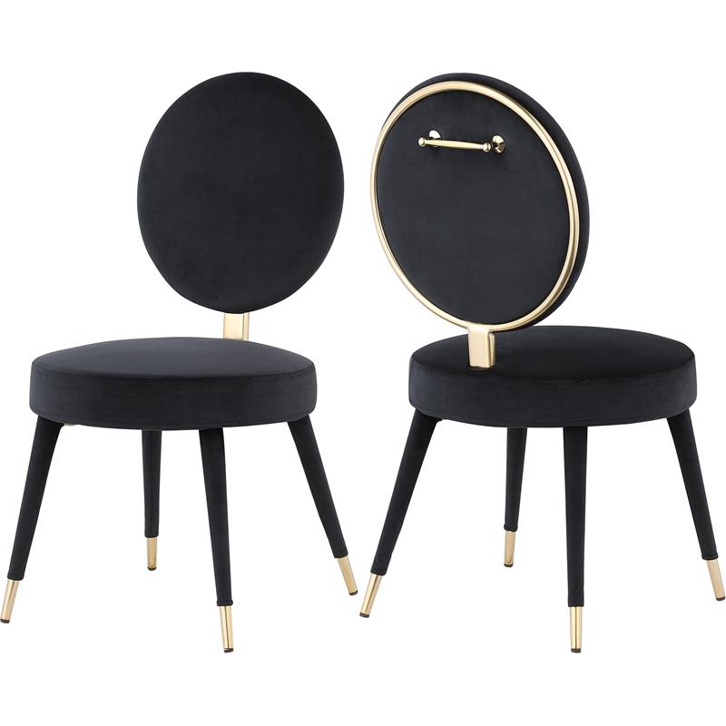 Maklaine Modern / Contemporary Black Finish Velvet Dining Chair