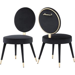 Maklaine Modern / Contemporary Black Finish Velvet Dining Chair