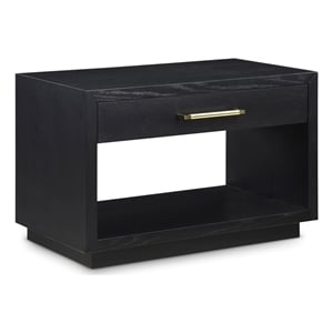 Maklaine Modern / Contemporary Black Wood Veneer Night Stand