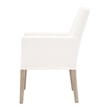 Maklaine Modern / Contemporary Fabric Arm Chair in White Finish
