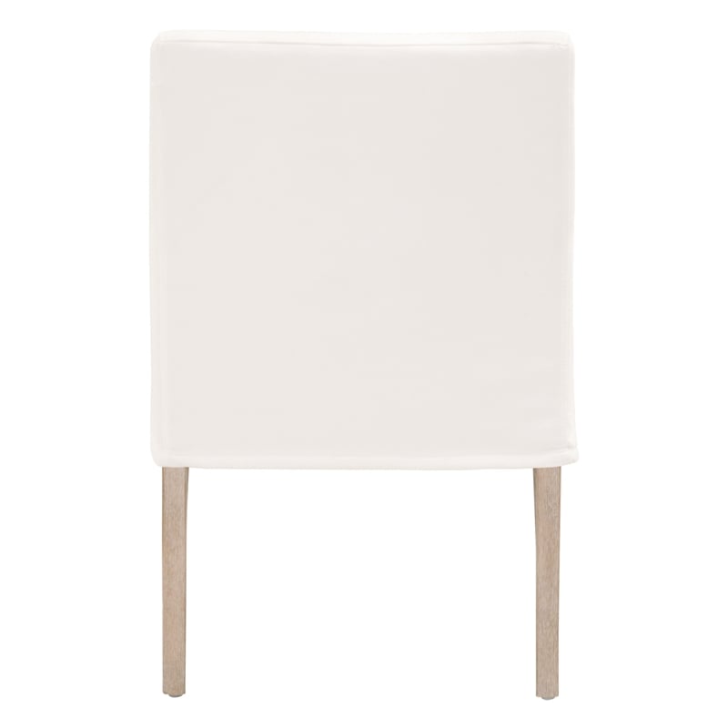 Maklaine Modern / Contemporary Fabric Arm Chair in White Finish
