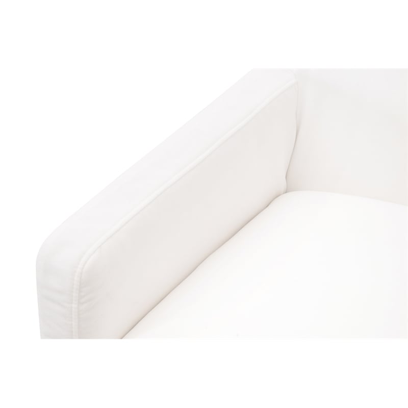 Maklaine Modern / Contemporary Fabric Arm Chair in White Finish