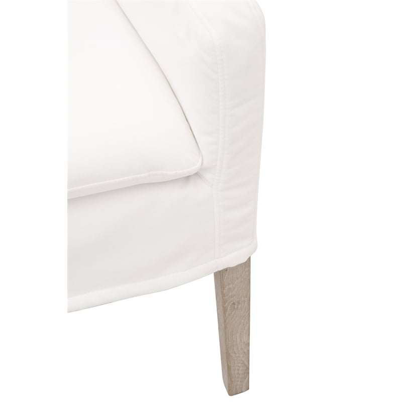 Maklaine Modern / Contemporary Fabric Arm Chair in White Finish
