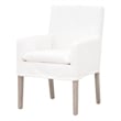 Maklaine Modern / Contemporary Fabric Arm Chair in White Finish