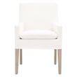 Maklaine Modern / Contemporary Fabric Arm Chair in White Finish