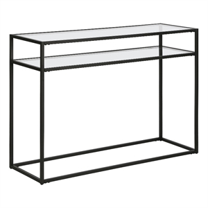 Maklaine Modern / Contemporary Metal 42&quot Black Console Table