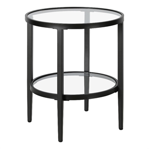 Maklaine Modern / Contemporary Metal 19.63&quot Black Side Table