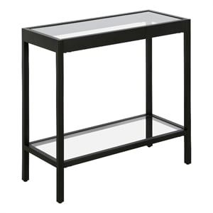 Maklaine Modern / Contemporary Metal 24&quot Black Finish Side Table