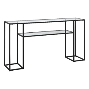 Maklaine Modern / Contemporary Metal 55&quot Black Console Table