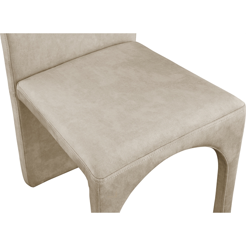 Maklaine Contemporary Stone Velvet Dining Side Chair (Set of 2)