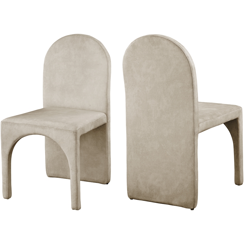 Maklaine Contemporary Stone Velvet Dining Side Chair (Set of 2)
