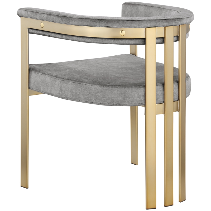 Maklaine Modern / Contemporary Grey Velvet Dining Chair (Set of 2)