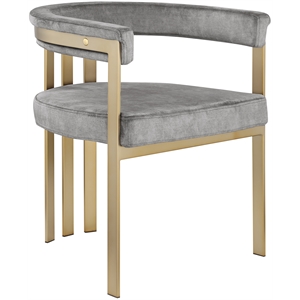 Maklaine Modern / Contemporary Grey Velvet Dining Chair (Set of 2)