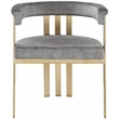 Maklaine Modern / Contemporary Grey Velvet Dining Chair (Set of 2)