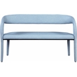 Maklaine Modern / Contemporary Light Blue Vegan Faux Leather Bench