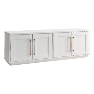 Maklaine Engineered Wood Transitional 68&quot White Finish TV Stand