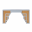 Maklaine Contemporary Pastel Blue & Woven Rattan Accents Desk
