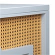 Maklaine Contemporary Pastel Blue & Woven Rattan Accents Desk