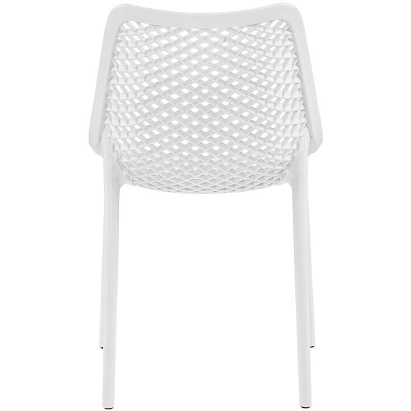 Maklaine Contemporary White Outdoor Patio Dining Chair (Set of 4)