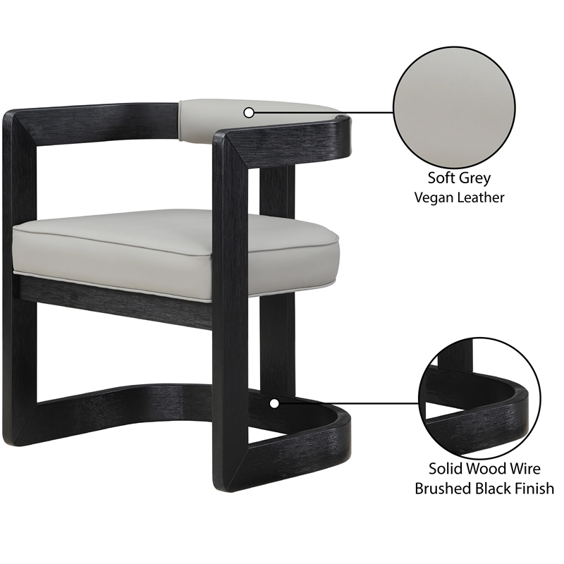Maklaine Modern / Contemporary Solid Wood Grey Finish Dining Chair
