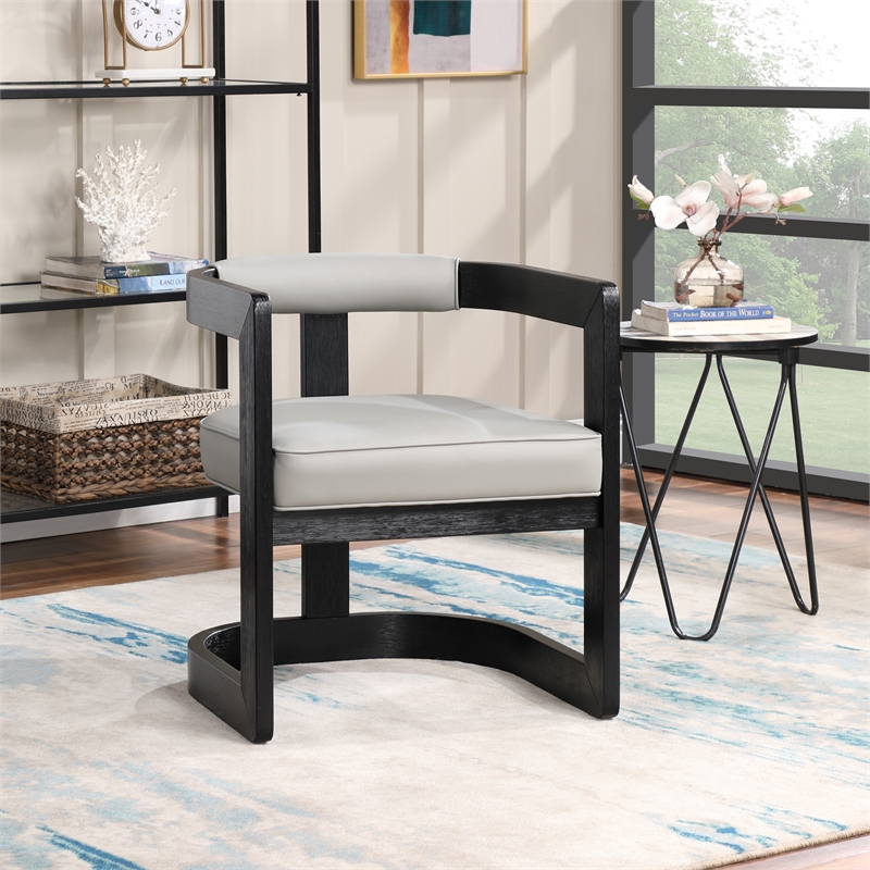 Maklaine Modern / Contemporary Solid Wood Grey Finish Dining Chair