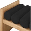 Maklaine Contemporary Fabric Black Cushion and Natural Bench
