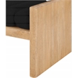 Maklaine Contemporary Fabric Black Cushion and Natural Bench