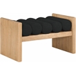 Maklaine Contemporary Fabric Black Cushion and Natural Bench