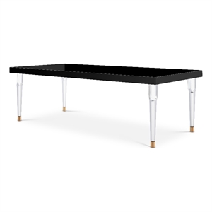 Maklaine Engineered Wood Modern / Contemporary Black Dining Table