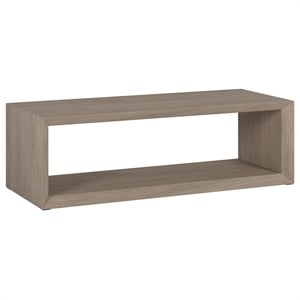 Maklaine Contemporary 58&quot Antiqued Gray Oak MDF Coffee Table