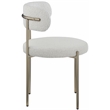 Maklaine Modern / Contemporary Cream Boucle Fabric Dining Chair
