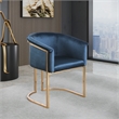 Maklaine Modern / Contemporary Navy Velvet Fabric Dining Chair