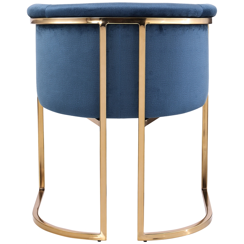 Maklaine Modern / Contemporary Navy Velvet Fabric Dining Chair