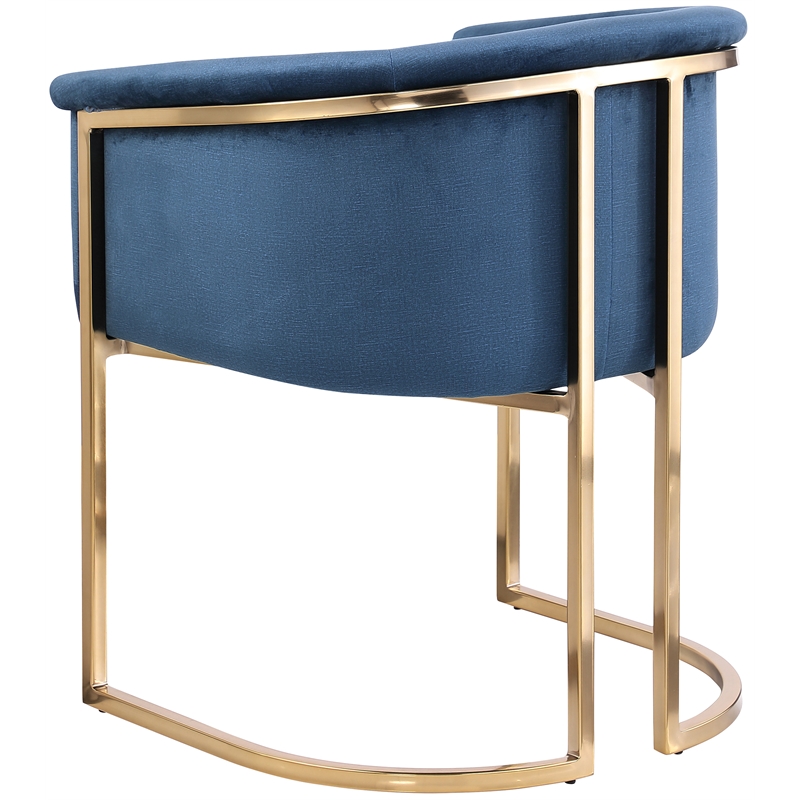 Maklaine Modern / Contemporary Navy Velvet Fabric Dining Chair