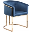 Maklaine Modern / Contemporary Navy Velvet Fabric Dining Chair